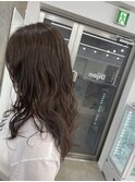 韓国顔まわりレイヤーカットグレージュオリーブベージュブラウン