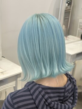 アンドソー 池袋(&so.) ハイトーン/ブルー/水色/外はねボブ