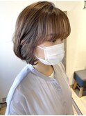 小顔韓国風ボブ　透明感くすみベージュカラー