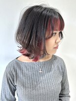 フォーク FOLK&nbsp;【FOLK】透明感インナーピンク☆似合わせ外ハネウルフボブ♪