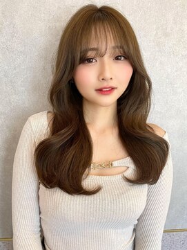 ルームバイシー 新宿(Loom. by Sea) 韓国風前髪/シルキーベージュ/グレージュカラー/斜めバング