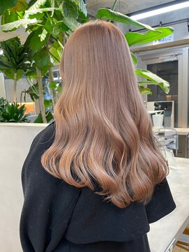 リムレスバイサンク 万代 新潟駅(LIMLESS by cinq) ミルクティーベージュダブルカラーケアブリーチインナーカラー