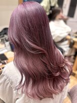 ブリーチダブルカラー透明感ピンクカラーラベンダーピンク