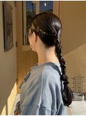 【結婚式へアセット】タイトな編み下ろしヘアアレンジ！