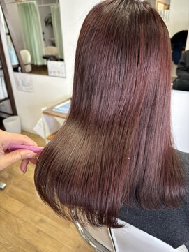 サロウィン 岡山店(SALOWIN) 美髪イメチェンモテ髪ワインレッドカラーチェリーブラウン