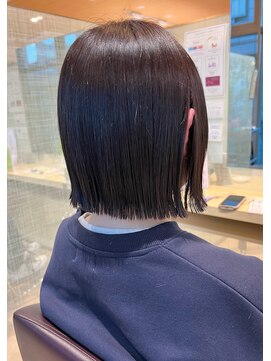 ファースト 仙台店(first) 外ハネぱつっとボブ×透明感カラー