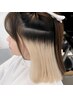 【インナー】中・高明度リタッチブリーチ＋透明感カラー＋調整カット＋TR