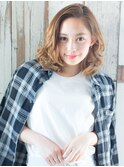 animo春日部/コテ巻き風パーマ/ひし形レイヤーボブ/ハイトーンg