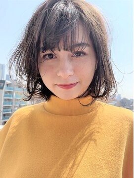 スナッグルサロン(SNUGGLE SALON) 切りっぱなし透け感ボブ×くすみカラー/オリーブベージュ