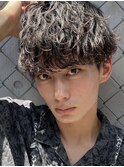 波巻きスパイラルパーマツイストスパイラルツーブロック