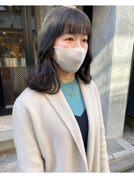 コフィー バイ メルト 吉祥寺(cofy by melt) 【松本咲花】暗髪オリーブグレージュ赤み消しカラーワイドバング