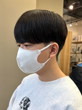 エルマーク(L-MARK) 黒髪マッシュナチュラルマッシュメンズヘア韓国ツーブロック