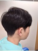 爽やかショートマッシュ ツーブロック ビジネス 学生 黒髪　束感