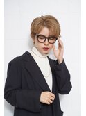 大人可愛いナチュラルひし形マッシュショートボブマロンベージュ