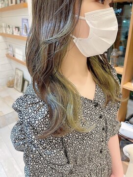 ネオリーブ アンド 渋谷店(Neolive &) 斜めバング/グレージュカラー/シルキーベージュ/韓国/渋谷