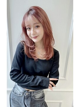 ニューヨークニューヨーク なんば道頓堀店(NYNY) 10代・20代・30代【大人可愛い前髪ありレイヤーカット/ピンク】