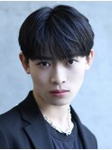 ショートマッシュ【ダークアッシュ】前下がりツーブロック