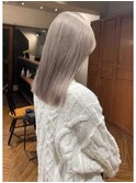 【富永】透明感シアーグレージュ×ストレートで映えるロブ