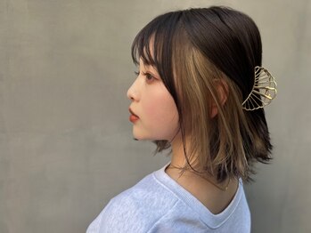 ジーナ 沖縄新都心(Zina)の写真/[#インナ-カラ-]【ダメージ98％off☆ケアブリーチ+インナーカラー¥14900】旬なカラーで垢抜け*