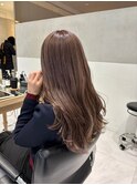 ブリーチなしダブルカラー柔らかく透けるミルクティーベージュ