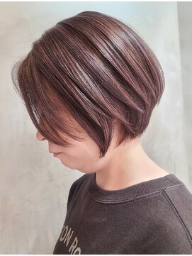 ソワネ 表参道(soigne) 表参道大人ショートボブ白髪ぼかしハイライト顔周りレイヤー40代
