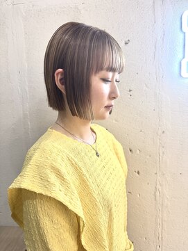 ヘアーワークス ヘルム 渋谷店(HAIR WORKS HELM) 【 HELM渋谷】ハイライトミニボブ