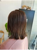 大人ボブ大人ショートボブミニボブ前髪なしオリーブグレージュ