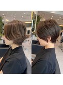 30代40代50代絶壁解消ひし形小顔前下がりショートボブ
