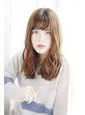 夏美髪質改善アプリコットオレンジハイライトカラーくびれヘア41