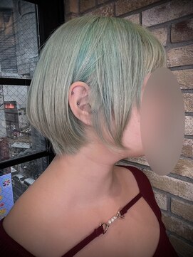 モナン 渋谷(Monan) ショートボブ×ライムホワイト