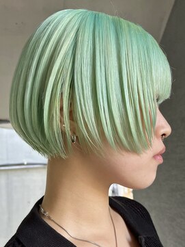 アルカナ 明治神宮前原宿(ARCANA) ミントグリーン　グリーンカラー　ショートボブ　ペールグリーン