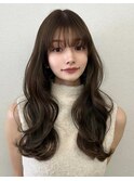 ぱっつん前髪　　ロングレイヤー