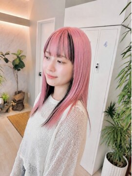 リシェイル(RICHAIR) ペールピンク☆縮毛矯正毛にブリーチ