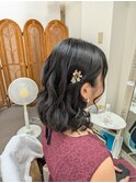 ハーフツイン ウェーブ 列席ヘア