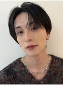 センターパートツーブロックアップバングサーフカールマッシュ