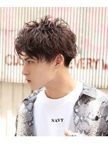 ネイビー(NAVY)&nbsp;ストリートマッシュ×セミウエット カリアゲ 2ブロック