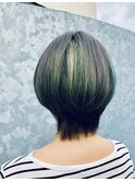 宮武お客様スタイル。とことん緑!!特殊カラー17500円