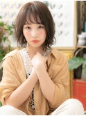 斜めバングくせ毛風小顔抜け感ヘアa戸田公園20代30代40代