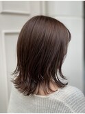 外はねレイヤースタイル×ベージュブラウン