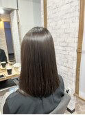 髪質改善ストレート×ダークグレーカラー
