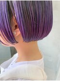 グラデーションカラー、ラベンダー、ミニボブ、ブリーチカラー