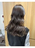 ロングストレートアッシュブラックロブヘア髪質改善暗髪