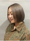 ミルクティーベージュショートボブ