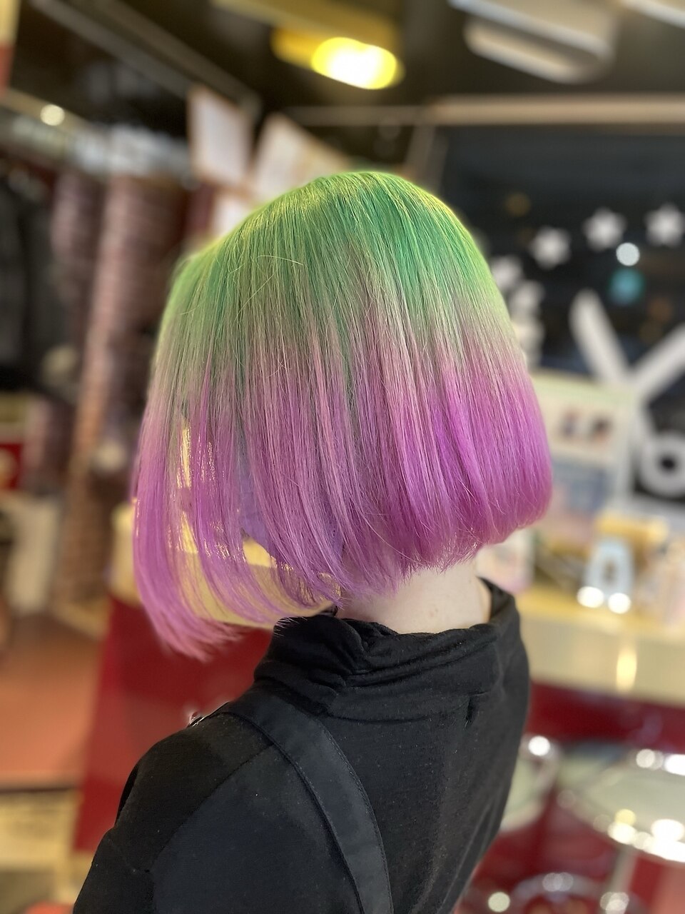 ピンク黄緑グラデーション：L191247648｜グリッツ (GLITZ)のヘア
