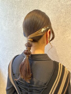 アース 三軒茶屋店(HAIR&MAKE EARTH) 三軒茶屋_レディース_セミロング_ヘアアレンジ_ヘアセット_小顔