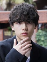 マッシュシャドウパーマテテ風無造作パーマ刈り上げなし