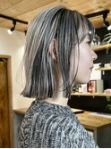 夏デザインカラー/レイヤーカットウェットヘア/オリーブベージュ