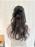 Ryoヘアセットカミモリハーフアップ韓国シニオンアレンジ