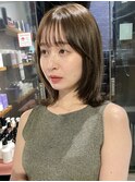 ナチュラル小顔前髪あり後れ毛サイドバング結べるボブくびれヘア