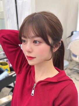 コア 銀座(COA) 薄め顔まわり前髪サイドバングポニーテール顔周り銀座顔まわり